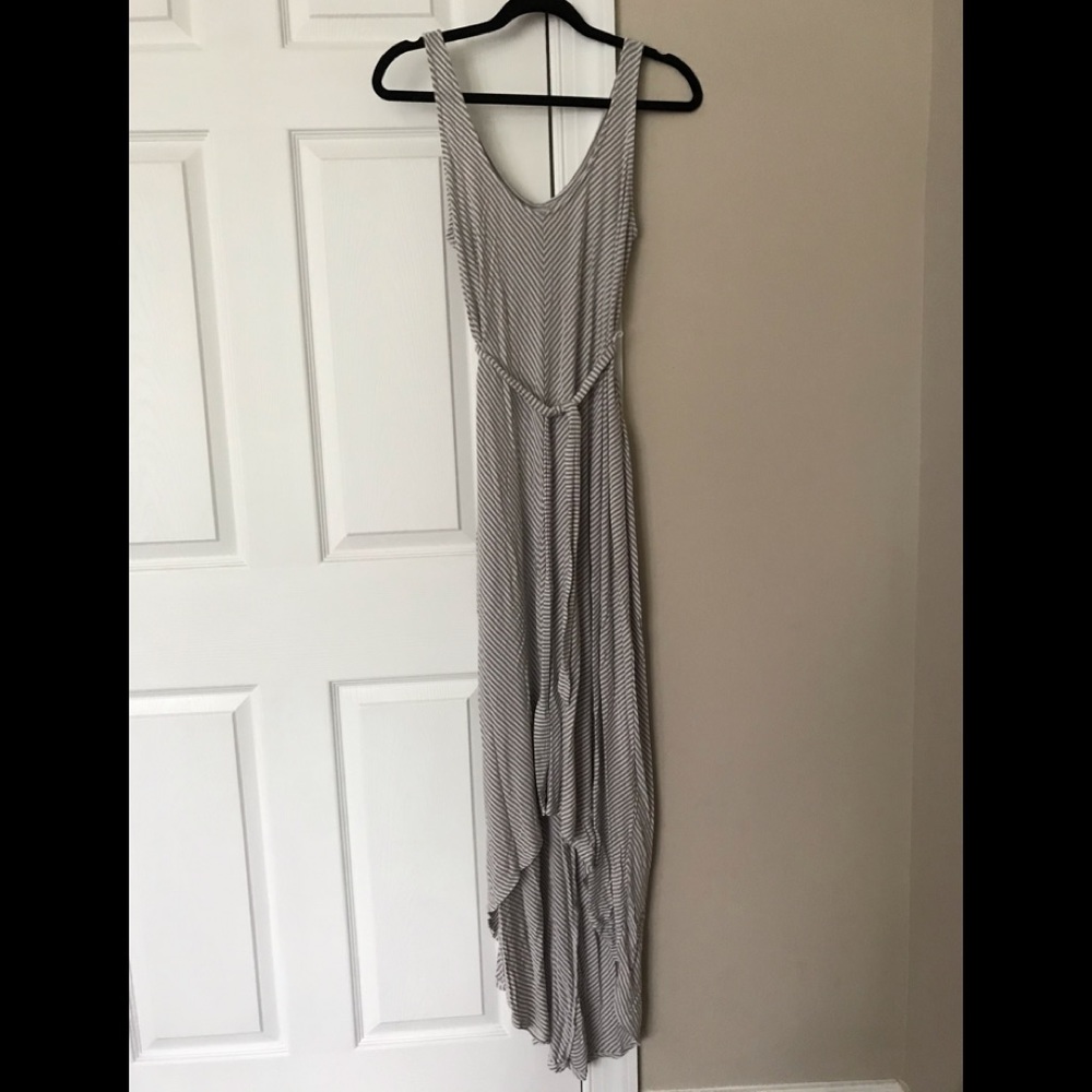Gray and a White Maternity Dress